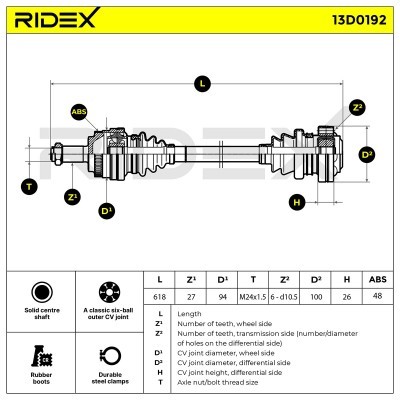 Drive Shaft RIDEX 13D0192 13D0192 - photo 10