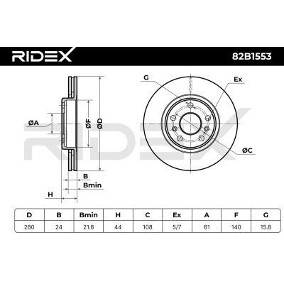 Brake Disc RIDEX 82B1553 82B1553 - photo 7