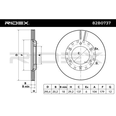 Brake Disc RIDEX 82B0737 82B0737 - photo 3