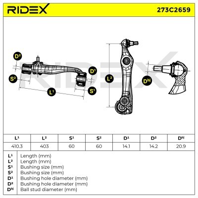 Control Arm RIDEX 273C2659 273C2659 - photo 8