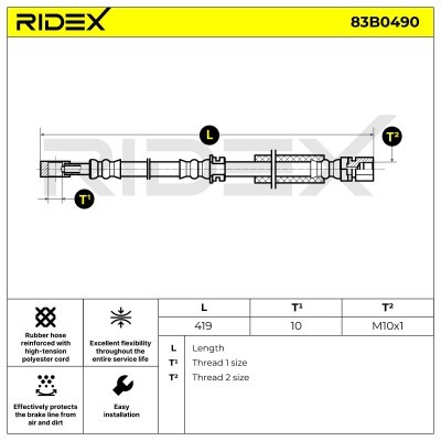 Brake Hose RIDEX 83B0490 83B0490 - photo 5