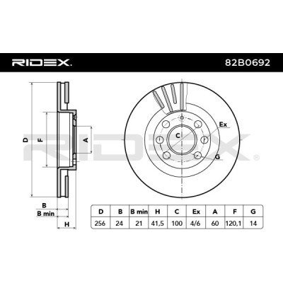 Brake Disc RIDEX 82B0692 82B0692 - photo 3