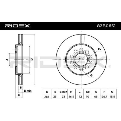 Brake Disc RIDEX 82B0651 82B0651 - photo 3