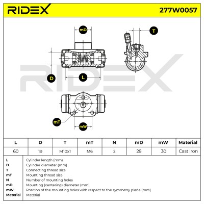 Wheel Brake Cylinder RIDEX 277W0057 277W0057 - photo 6