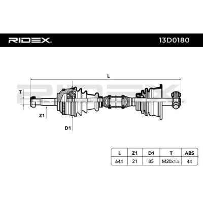 Drive Shaft RIDEX 13D0180 13D0180 - photo 7