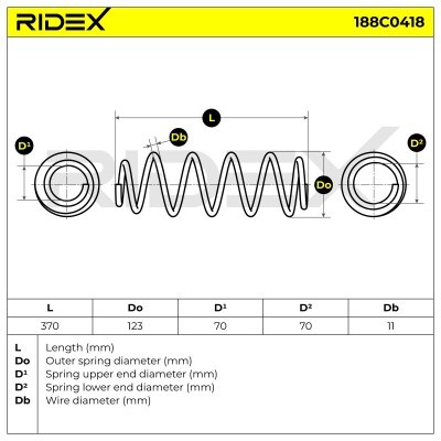 Suspension Spring RIDEX 188C0418 188C0418 - photo 5