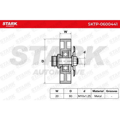 Belt Tensioner V-Ribbed Belt Stark SKTP-0600441 SKTP-0600441 - photo 6