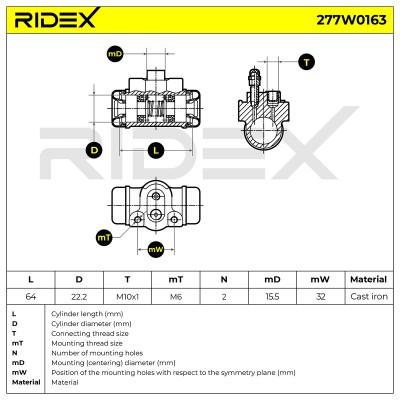 Wheel Brake Cylinder RIDEX 277W0163 277W0163 - photo 9