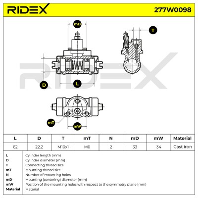 Wheel Brake Cylinder RIDEX 277W0098 277W0098 - photo 9