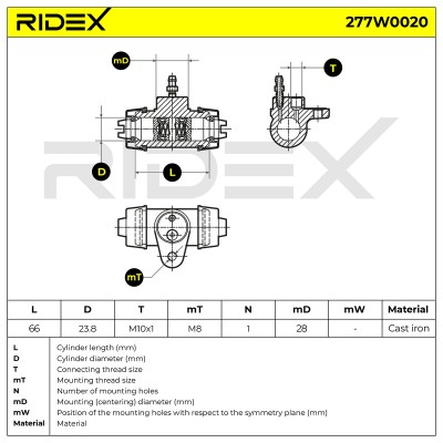 Wheel Brake Cylinder RIDEX 277W0020 277W0020 - photo 6