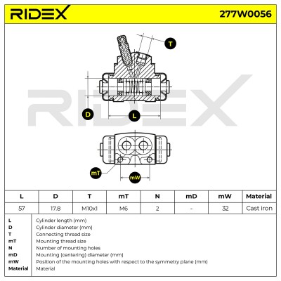 Wheel Brake Cylinder RIDEX 277W0056 277W0056 - photo 6