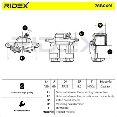Brake Caliper RIDEX 78B0576 78B0576 - photo 6
