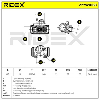 Wheel Brake Cylinder RIDEX 277W0168 277W0168 - photo 6