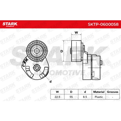 Belt Tensioner V-Ribbed Belt Stark SKTP-0600058 SKTP-0600058 - photo 5