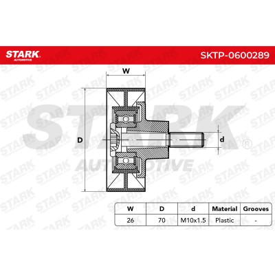 Belt Tensioner V-Ribbed Belt Stark SKTP-0600289 SKTP-0600289 - photo 6