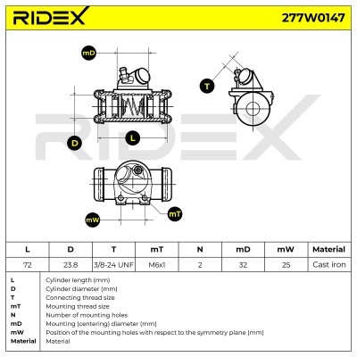 Wheel Brake Cylinder RIDEX 277W0147 277W0147 - photo 6