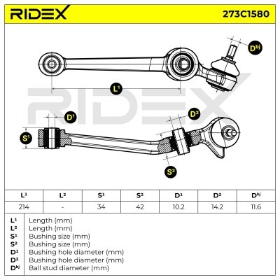 Control Arm RIDEX 273C1580 273C1580 - photo 6