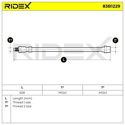 Brake Hose RIDEX 83B1229 83B1229 - photo 5
