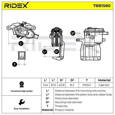 Brake Caliper RIDEX 78B1580 78B1580 - photo 3