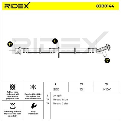 Brake Hose RIDEX 83B0144 83B0144 - photo 5