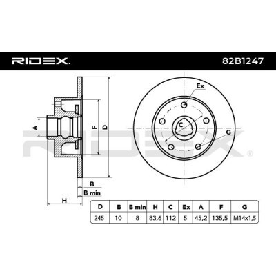 Brake Disc RIDEX 82B1247 82B1247 - photo 6