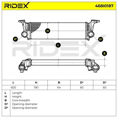 Intercooler, Charger RIDEX 468I0187 468I0187 - photo 7