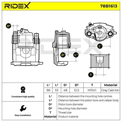 Brake Caliper RIDEX 78B1613 78B1613 - photo 6