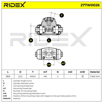 Wheel Brake Cylinder RIDEX 277W0026 277W0026 - photo 6