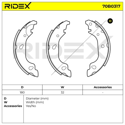 Brake Pads Set RIDEX 70B0317 70B0317 - photo 6