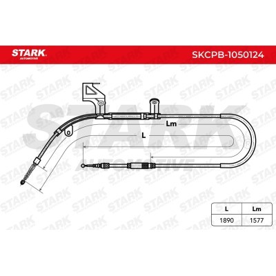 Cable Pull, Parking Brake Stark SKCPB-1050124 SKCPB-1050124 - photo 3