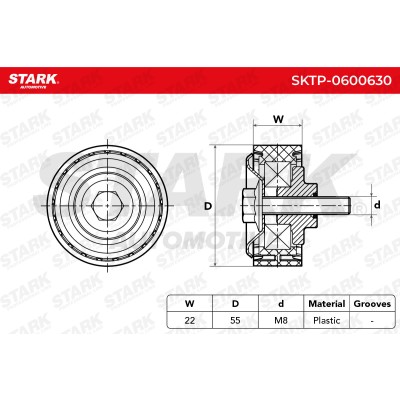 Belt Tensioner V-Ribbed Belt Stark SKTP-0600630 SKTP-0600630 - photo 6