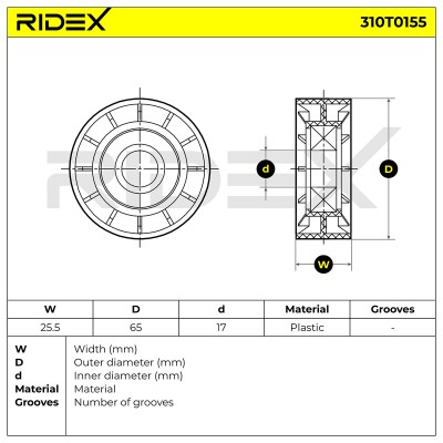 Belt Tensioner V-Ribbed Belt RIDEX 310T0155 310T0155 - photo 6