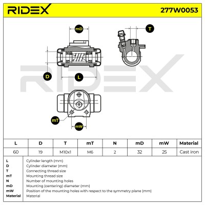 Wheel Brake Cylinder RIDEX 277W0053 277W0053 - photo 6