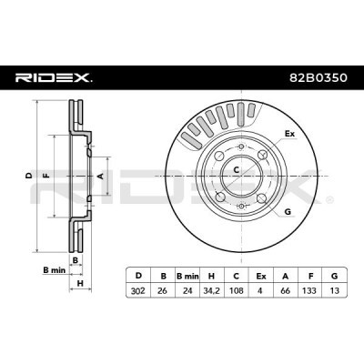 Brake Disc RIDEX 82B0350 82B0350 - photo 6