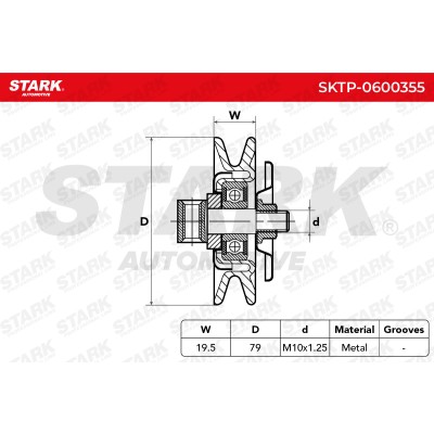 Belt Tensioner V-Ribbed Belt Stark SKTP-0600355 SKTP-0600355 - photo 6