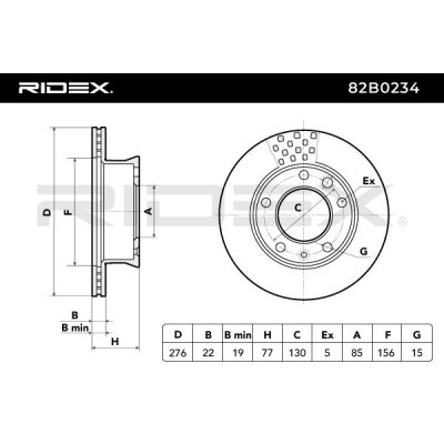 Brake Disc RIDEX 82B0234 82B0234 - photo 6