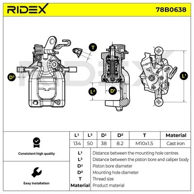 Brake Caliper RIDEX 78B0638 78B0638 - photo 6
