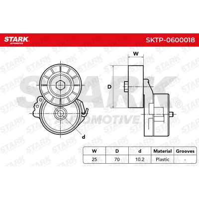 Belt Tensioner V-Ribbed Belt Stark SKTP-0600018 SKTP-0600018 - photo 6