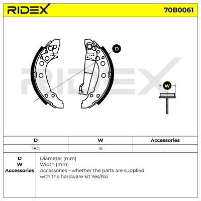 Brake Pads Set RIDEX 70B0061 70B0061 - photo 3