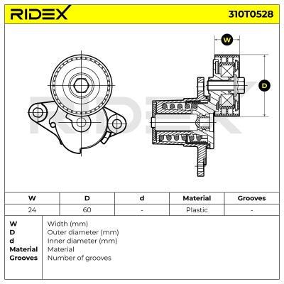 Belt Tensioner V-Ribbed Belt RIDEX 310T0528 310T0528 - photo 6