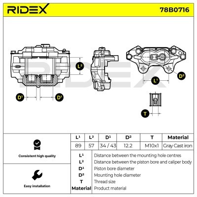 Brake Caliper RIDEX 78B0716 78B0716 - photo 5