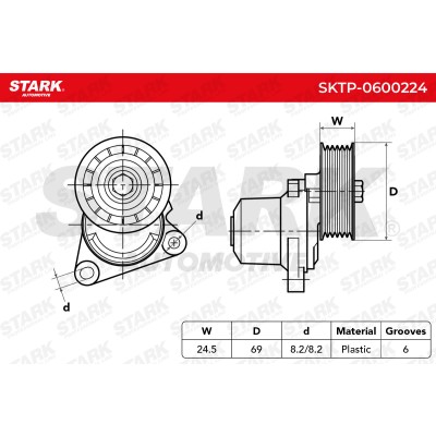 Belt Tensioner V-Ribbed Belt Stark SKTP-0600224 SKTP-0600224 - photo 5