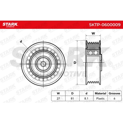 Belt Tensioner V-Ribbed Belt Stark SKTP-0600009 SKTP-0600009 - photo 5