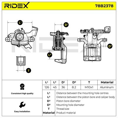 Brake Caliper RIDEX 78B2378 78B2378 - photo 6