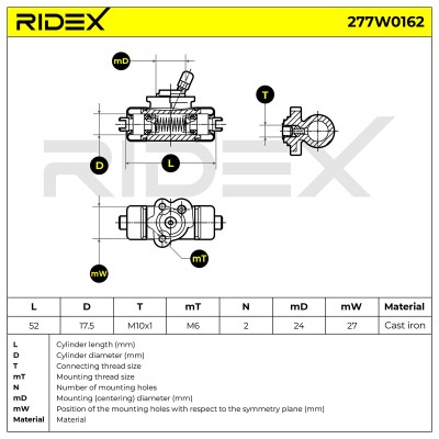 Wheel Brake Cylinder RIDEX 277W0162 277W0162 - photo 6