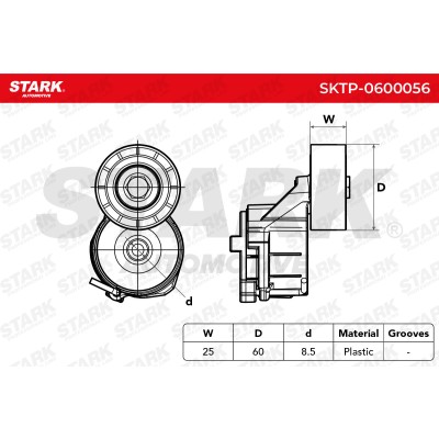 Belt Tensioner V-Ribbed Belt Stark SKTP-0600056 SKTP-0600056 - photo 5
