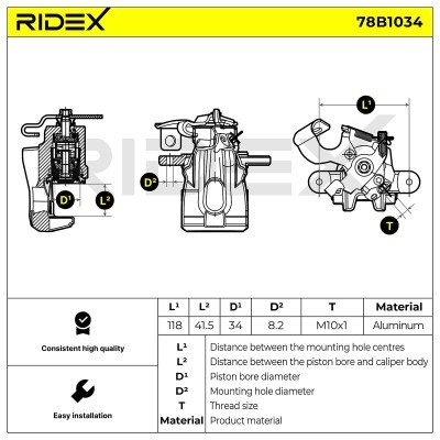 Brake Caliper RIDEX 78B1034 78B1034 - photo 6