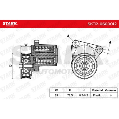 Belt Tensioner V-Ribbed Belt Stark SKTP-0600012 SKTP-0600012 - photo 9