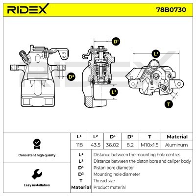 Brake Caliper RIDEX 78B0730 78B0730 - photo 5