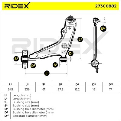 Control Arm RIDEX 273C0882 273C0882 - photo 7